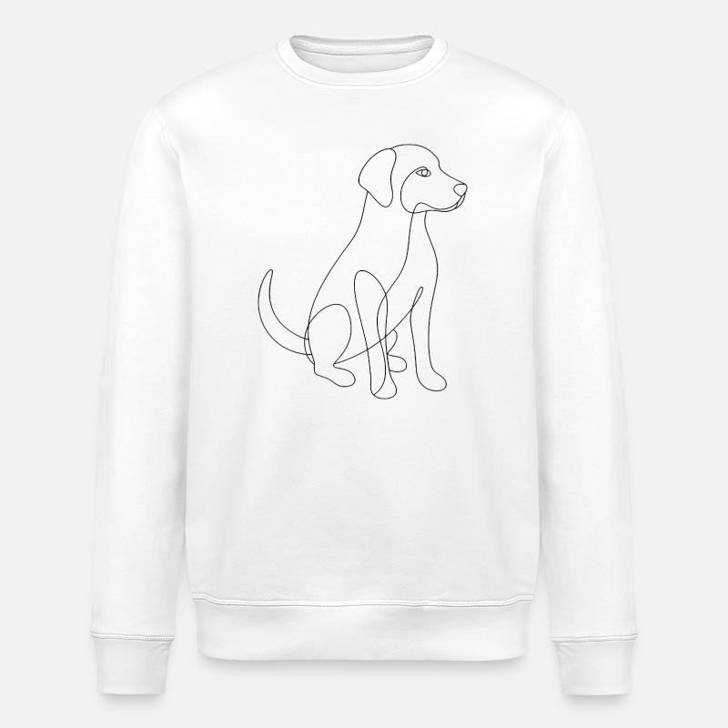 Dessin au trait - Chien - Sweat bio ROLLER Stanley/Stella Unisexe - blanc
