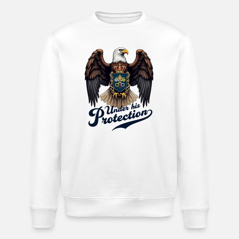 Eagle the Protector - Stanley/Stella ROLLER Unisex Organic Sweatshirt - white