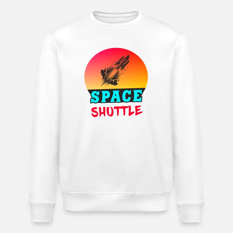 Space Shuttle Sonnenuntergang Design - Stanley/Stella Unisex Bio-Sweatshirt ROLLER - Weiß