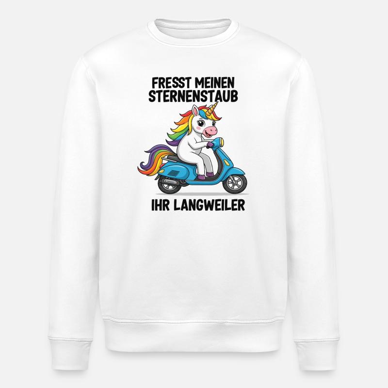 Roller-Einhorn - Stanley/Stella Unisex Bio-Sweatshirt ROLLER - Weiß