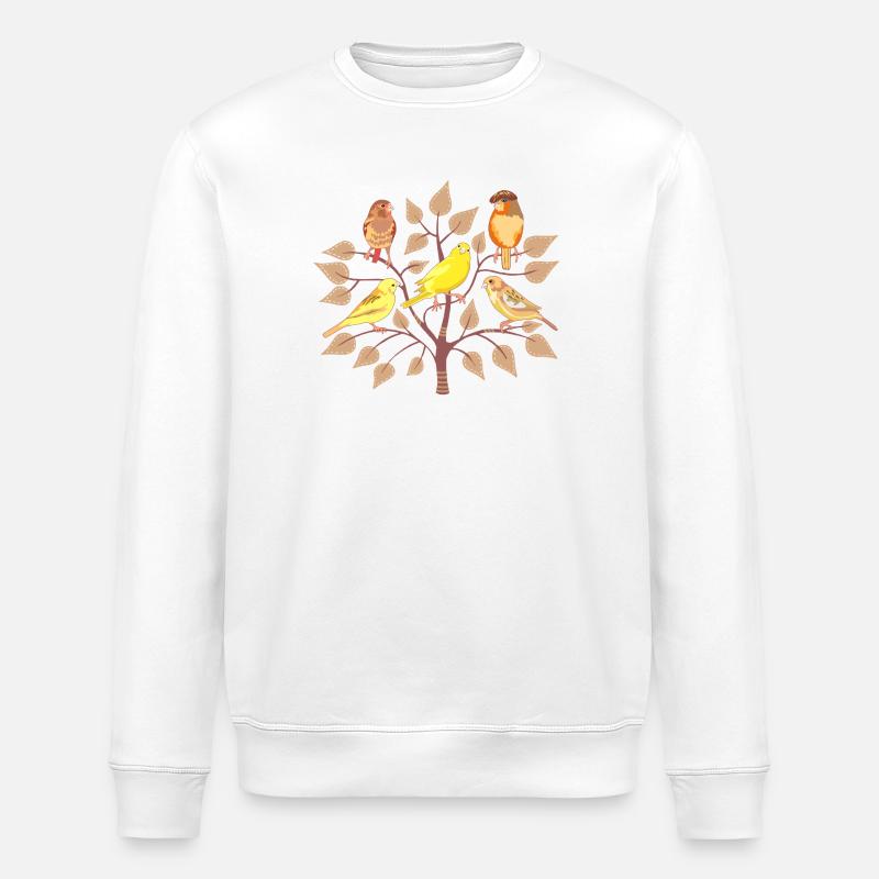 Baum mit bunten und abwechslungsreichen Vögeln - Stanley/Stella Unisex Bio-Sweatshirt ROLLER - Weiß