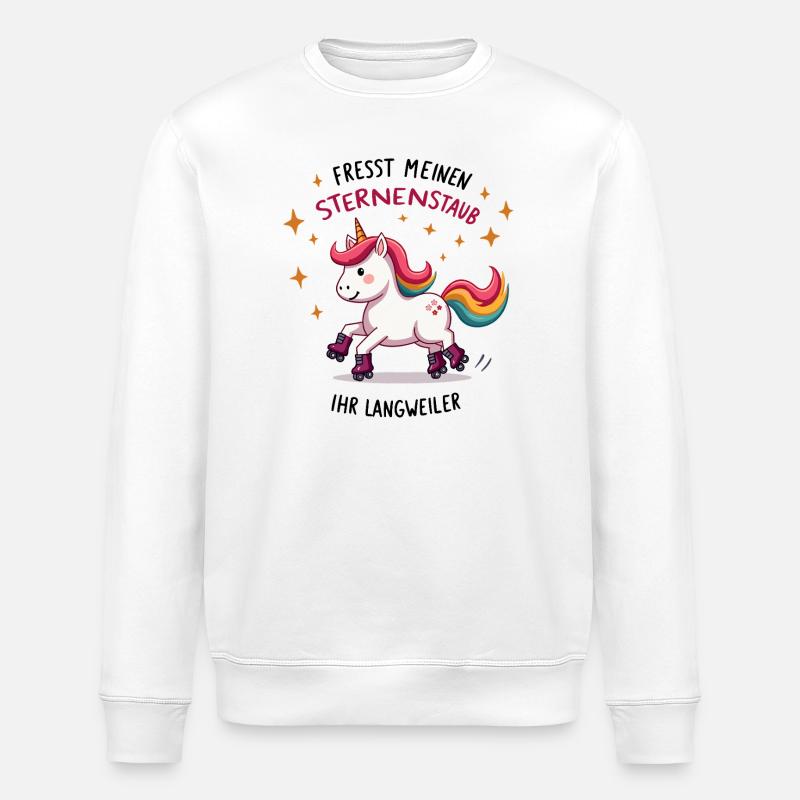 Rollschuh Einhorn - Stanley/Stella Unisex Bio-Sweatshirt ROLLER - Weiß