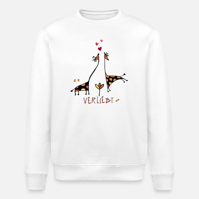 Giraffen in Love - Stanley/Stella Unisex Bio-Sweatshirt ROLLER - Weiß