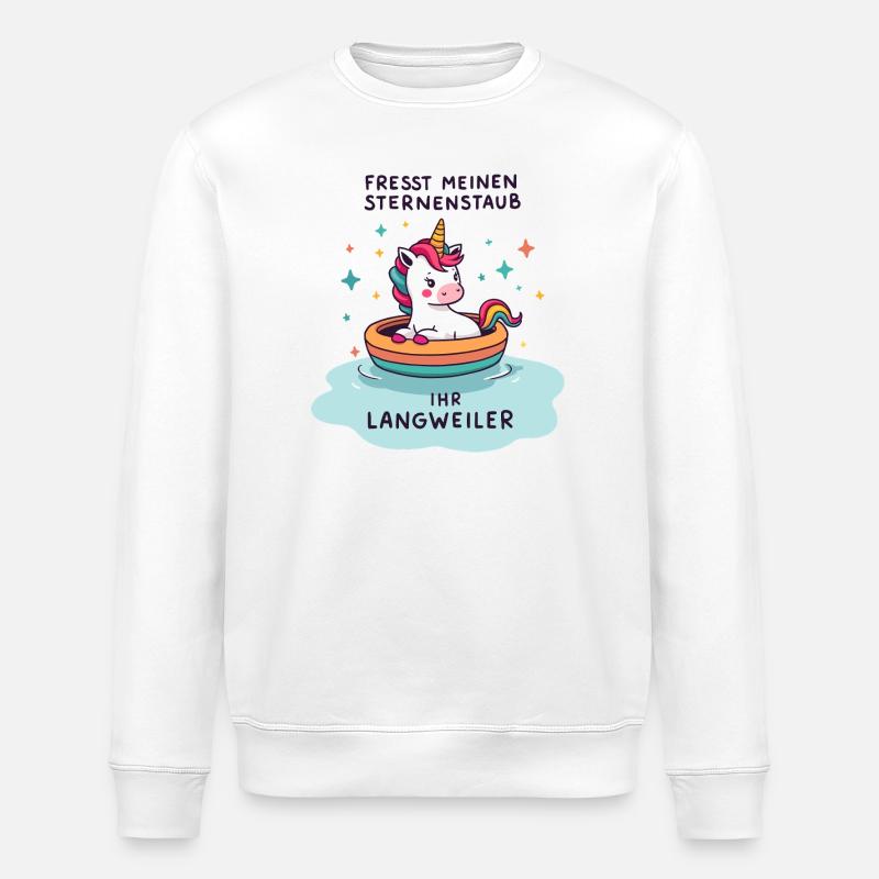 Einhorn Bootsfahrt - Stanley/Stella Unisex Bio-Sweatshirt ROLLER - Weiß