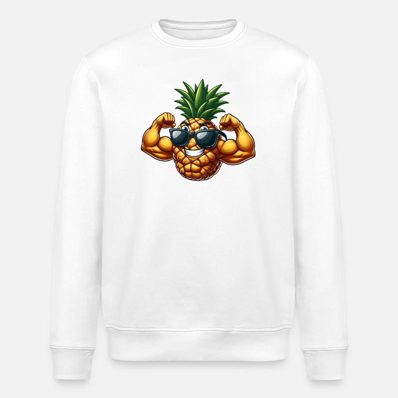 Coole Sommer Frucht Ananas - Stanley/Stella Unisex Bio-Sweatshirt ROLLER - Weiß