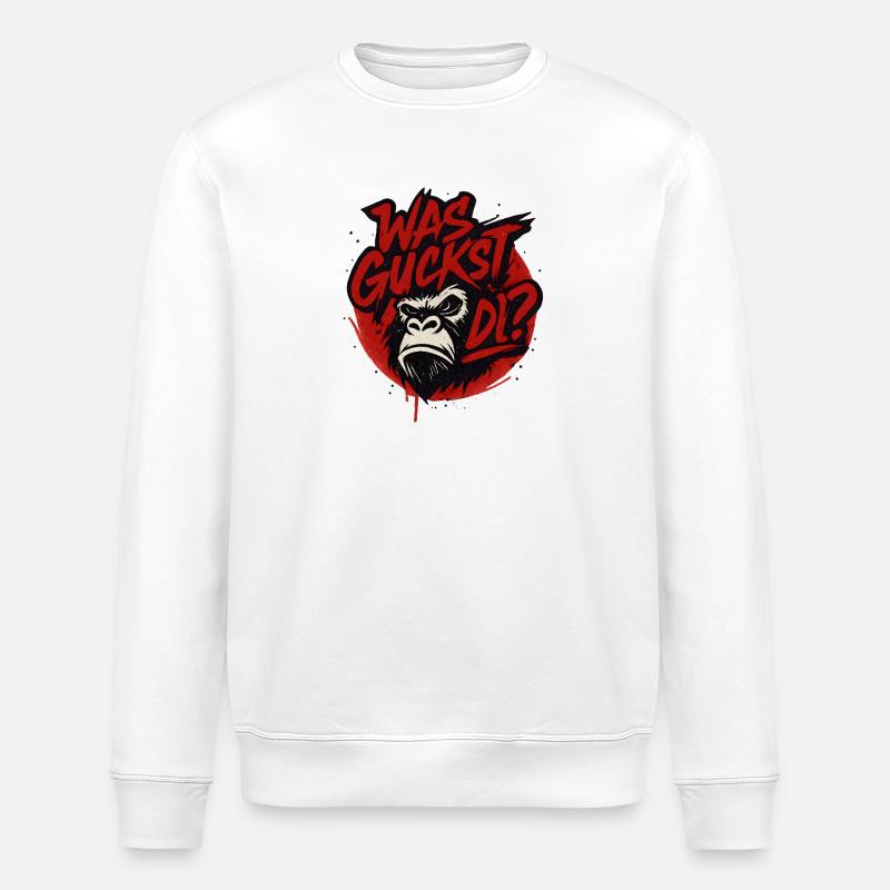 Was guckst du? - Stanley/Stella Unisex Bio-Sweatshirt ROLLER - Weiß