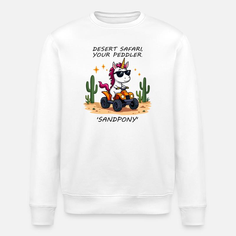 Wüsten-Einhorn - Stanley/Stella Unisex Bio-Sweatshirt ROLLER - Weiß