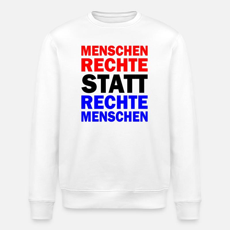 menschenrechte statt rechte menschen - Stanley/Stella Unisex Bio-Sweatshirt ROLLER - Weiß