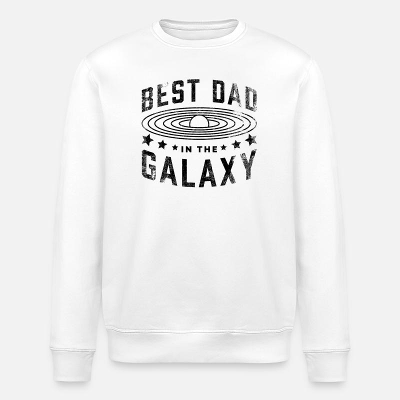 Bester Vater der Galaxis - Stanley/Stella Unisex Bio-Sweatshirt ROLLER - Weiß