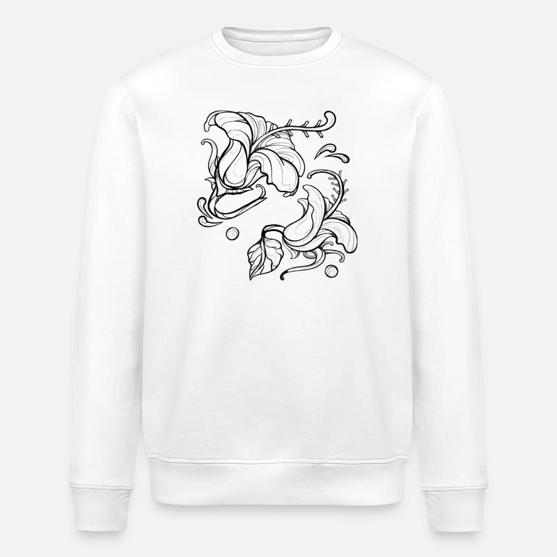 Blumen Hibiskus - Stanley/Stella Unisex Bio-Sweatshirt ROLLER - Weiß