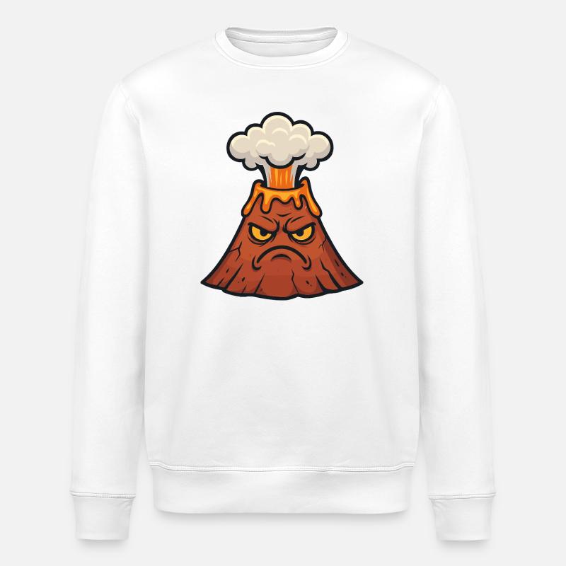 Wütender Vulkan Cartoon - Stanley/Stella Unisex Bio-Sweatshirt ROLLER - Weiß