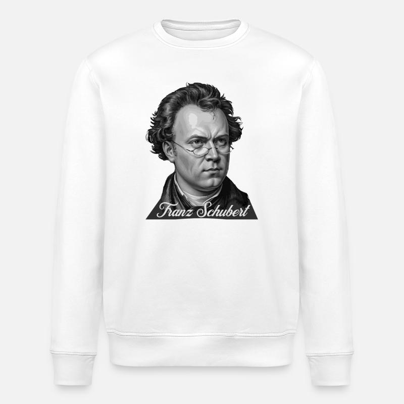 Komponist Franz Schubert Porträt - Stanley/Stella Unisex Bio-Sweatshirt ROLLER - Weiß