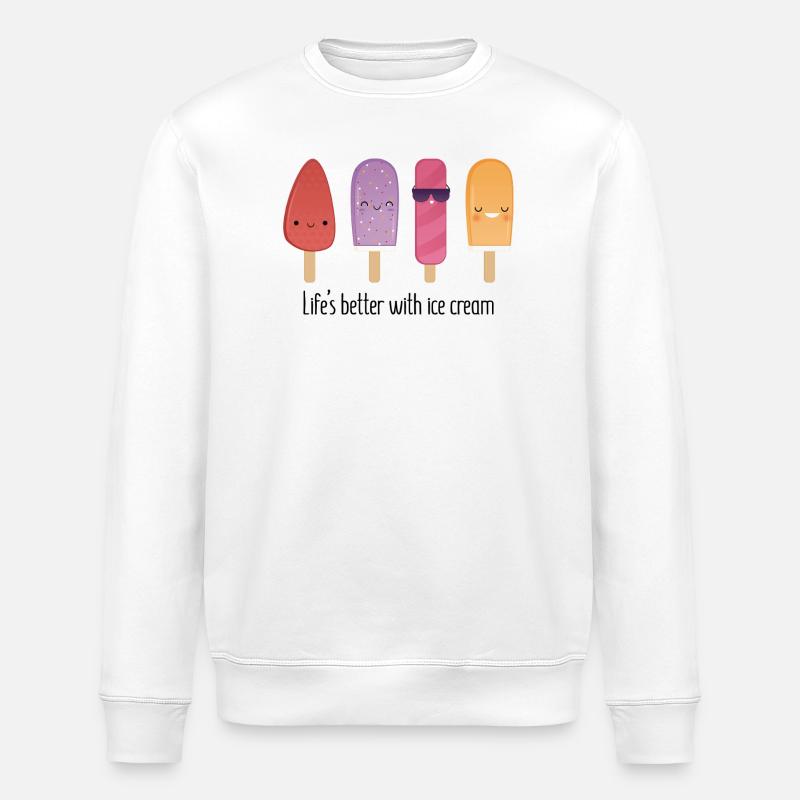 Lifes better with cream - Stanley/Stella Unisex Bio-Sweatshirt ROLLER - Weiß