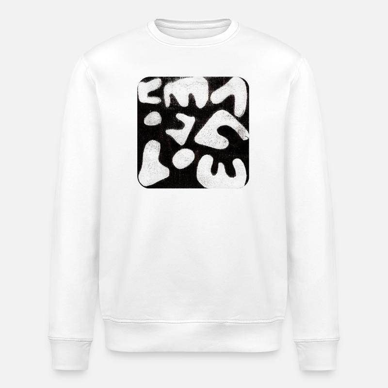 Abstrait Monoprint Impression d’art Tribal - Sweat bio ROLLER Stanley/Stella Unisexe - blanc