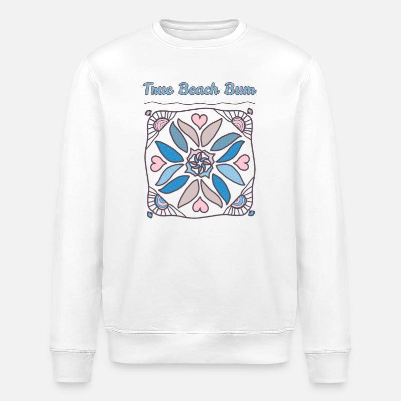 True Beach Bum Mandala Print - Stanley/Stella Unisex Bio-Sweatshirt ROLLER - Weiß