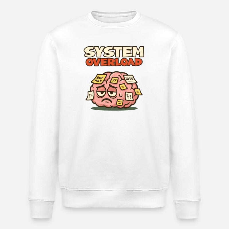 System Overload Brain - Stanley/Stella ROLLER Unisex Organic Sweatshirt - white