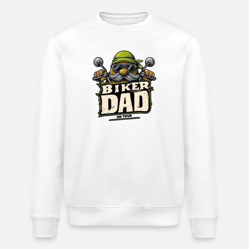 Biker dad - Stanley/Stella ROLLER Unisex Organic Sweatshirt - white