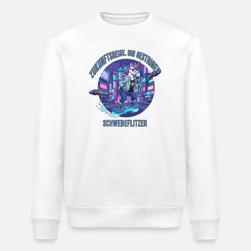 Zukunftseinhorn - Stanley/Stella Unisex Bio-Sweatshirt ROLLER - Weiß