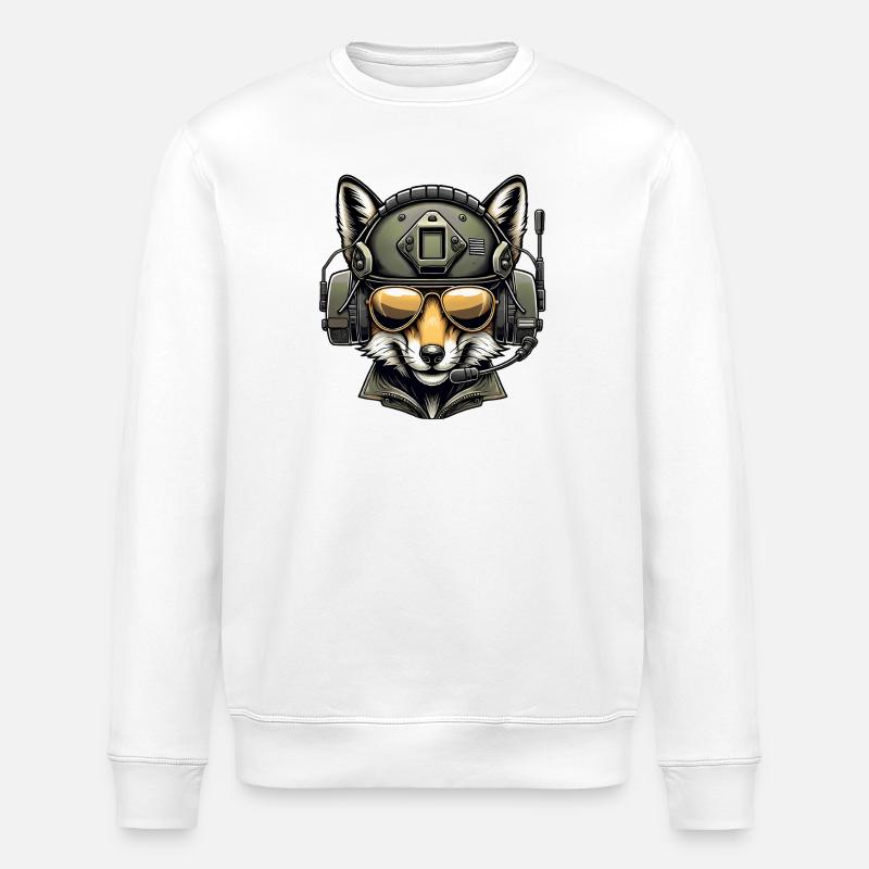 Fox Military Design - Stanley/Stella ROLLER Unisex Organic Sweatshirt - white