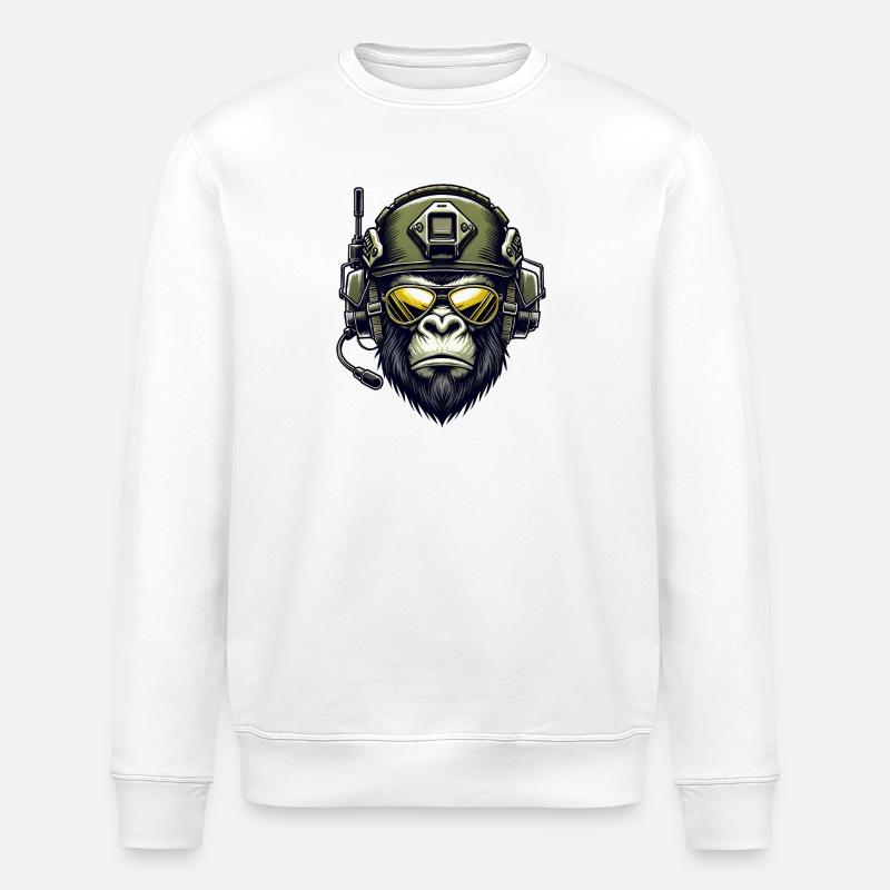 Gorilla Militär Design - Stanley/Stella Unisex Bio-Sweatshirt ROLLER - Weiß