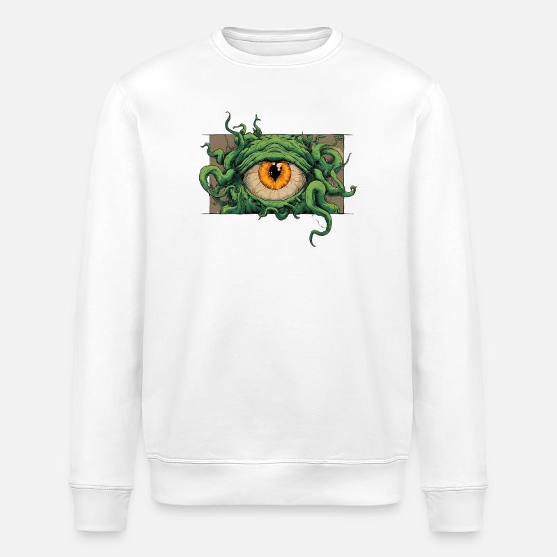 Globe oculaire monstre - Sweat bio ROLLER Stanley/Stella Unisexe - blanc