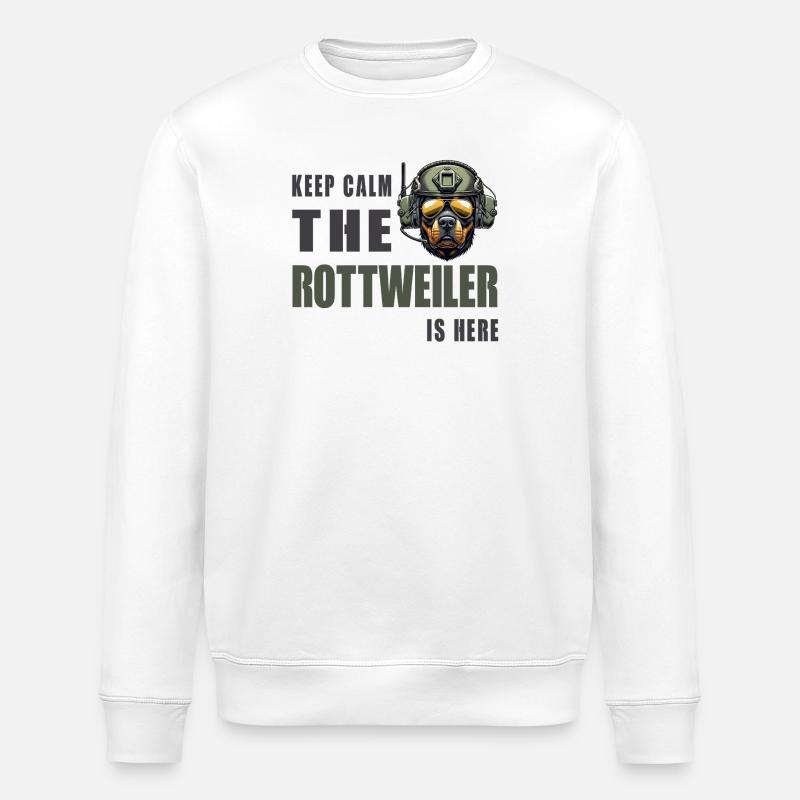 Rottweiler – Keep Calm Design - Stanley/Stella Unisex Bio-Sweatshirt ROLLER - Weiß