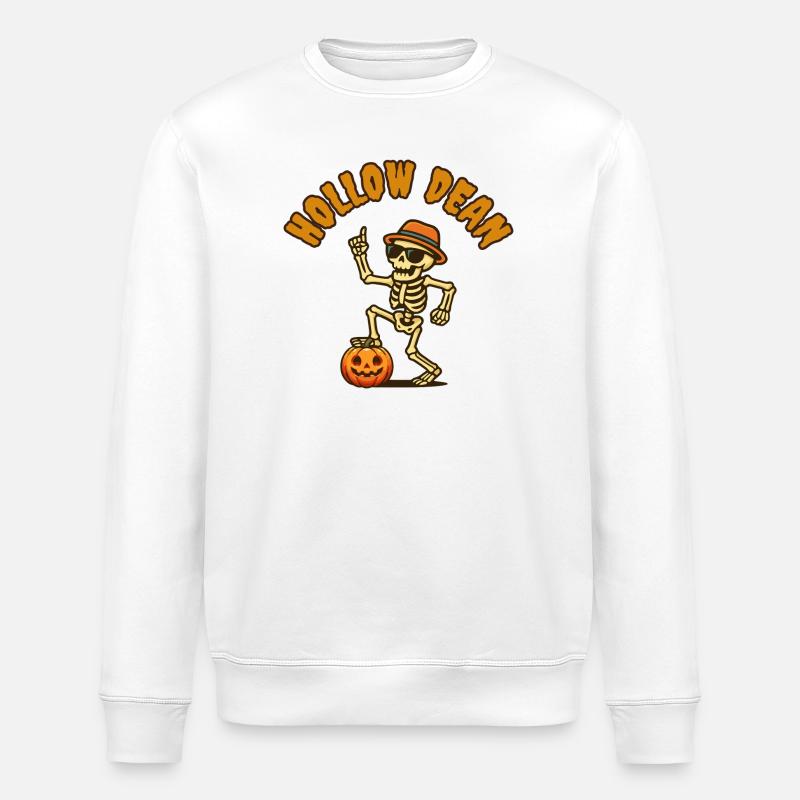 Halloween squelette avec des citrouilles - Sweat bio ROLLER Stanley/Stella Unisexe - blanc