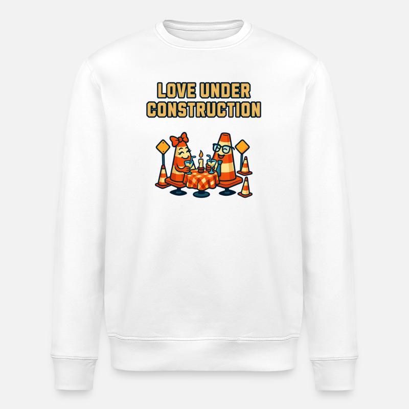Love under construction: Traffic cones - Stanley/Stella ROLLER Unisex Organic Sweatshirt - white