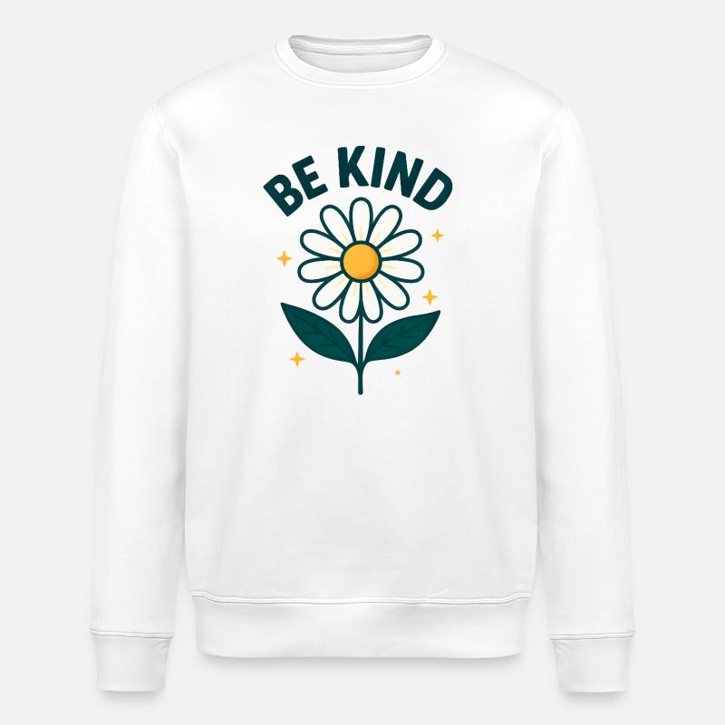 Fleur inspirante avec message - Sweat bio ROLLER Stanley/Stella Unisexe - blanc