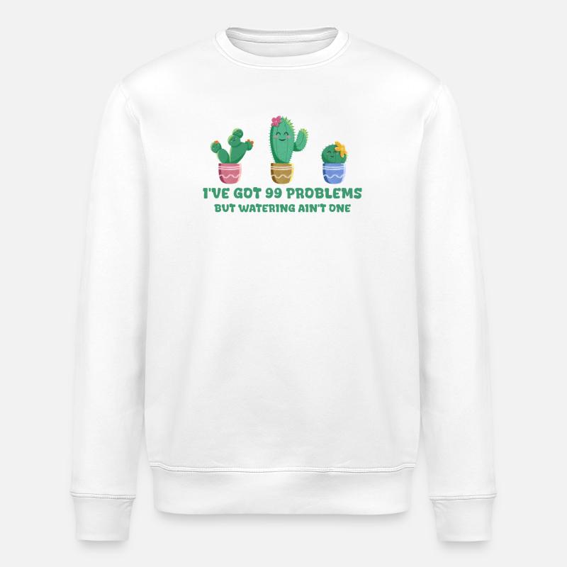 Cactus mignon sans problèmes - Sweat bio ROLLER Stanley/Stella Unisexe - blanc