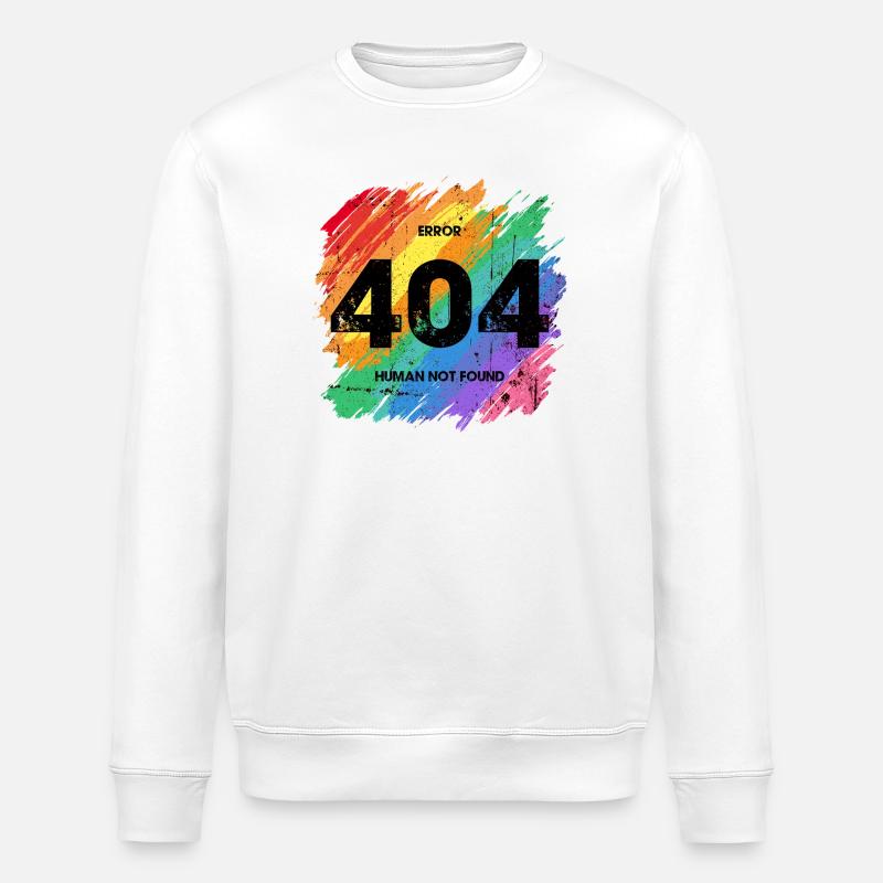 Vibrant Rainbow Error 404 Design - Sweat bio ROLLER Stanley/Stella Unisexe - blanc