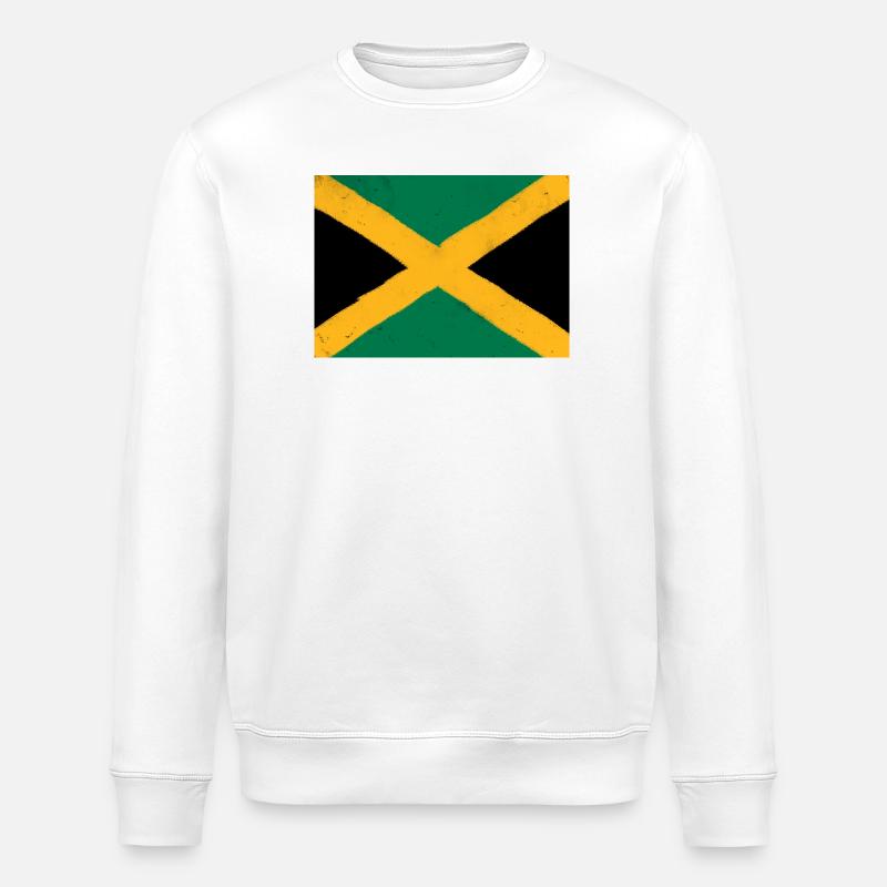 Drapeau de la Jamaïque - Sweat bio ROLLER Stanley/Stella Unisexe - blanc