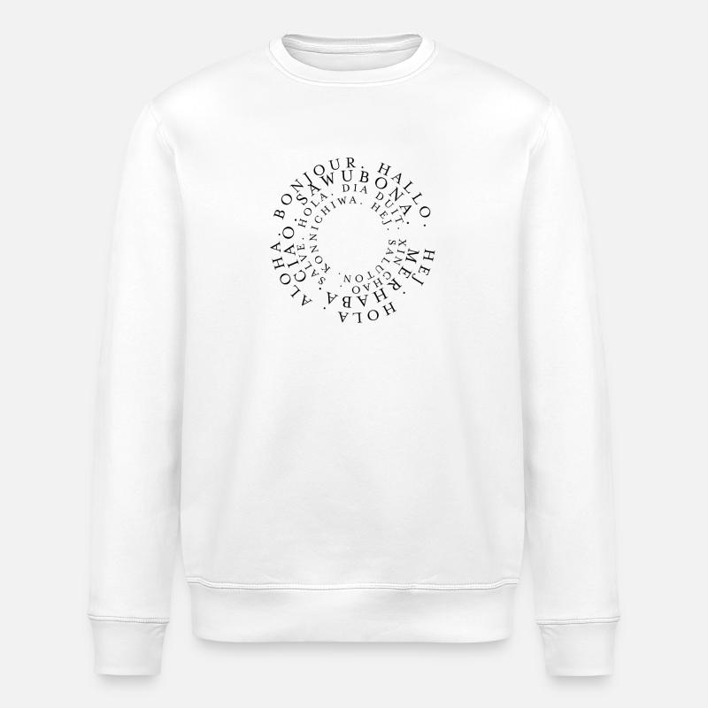 Welcome Hello in different languages - Stanley/Stella ROLLER Unisex Organic Sweatshirt - white