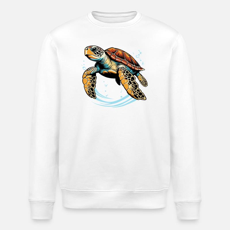 Meeresschildkröte - Stanley/Stella Unisex Bio-Sweatshirt ROLLER - Weiß
