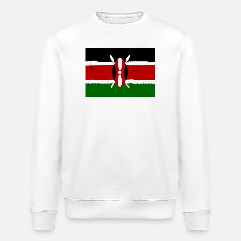 Drapeau du Kenya - Sweat bio ROLLER Stanley/Stella Unisexe - blanc