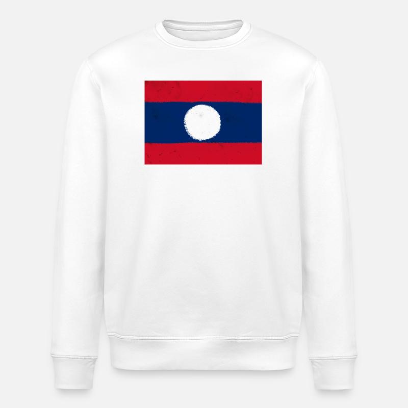 Drapeau du Laos - Sweat bio ROLLER Stanley/Stella Unisexe - blanc