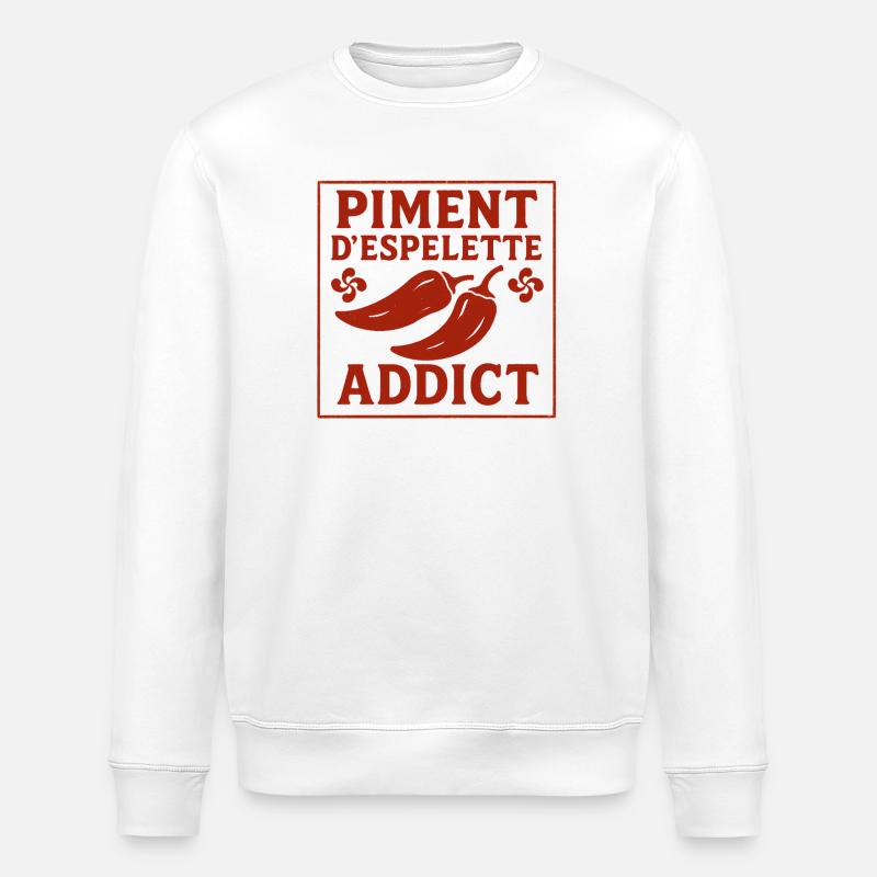 Addict au piment d’Espelette basque - Sweat bio ROLLER Stanley/Stella Unisexe - blanc