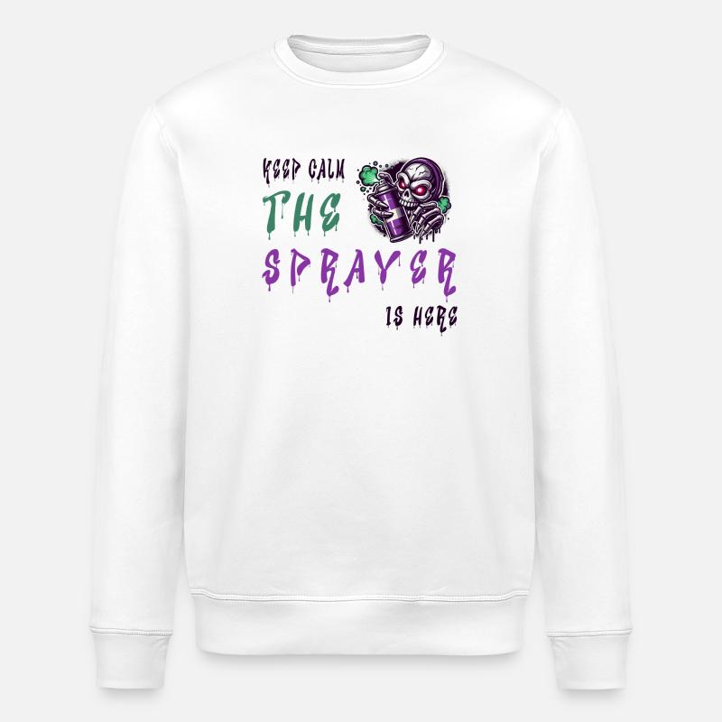 Keep Calm – The Sprayer - Stanley/Stella ROLLER Unisex Organic Sweatshirt - white
