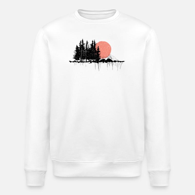 Nachtwald Silhouette Design - Stanley/Stella Unisex Bio-Sweatshirt ROLLER - Weiß