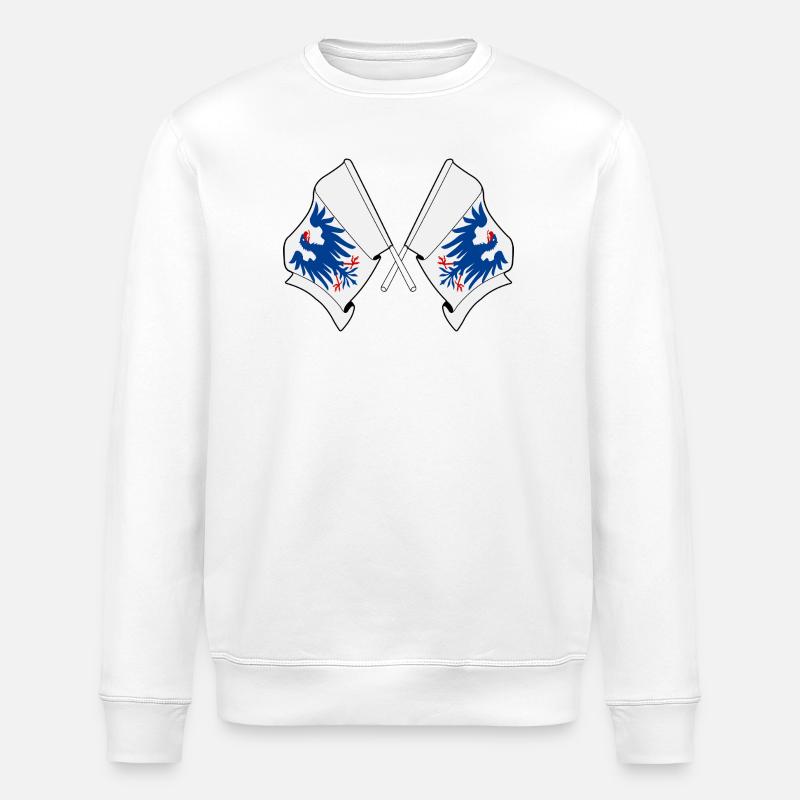 Drapeaux Värmland croisés – Suède - Sweat bio ROLLER Stanley/Stella Unisexe - blanc