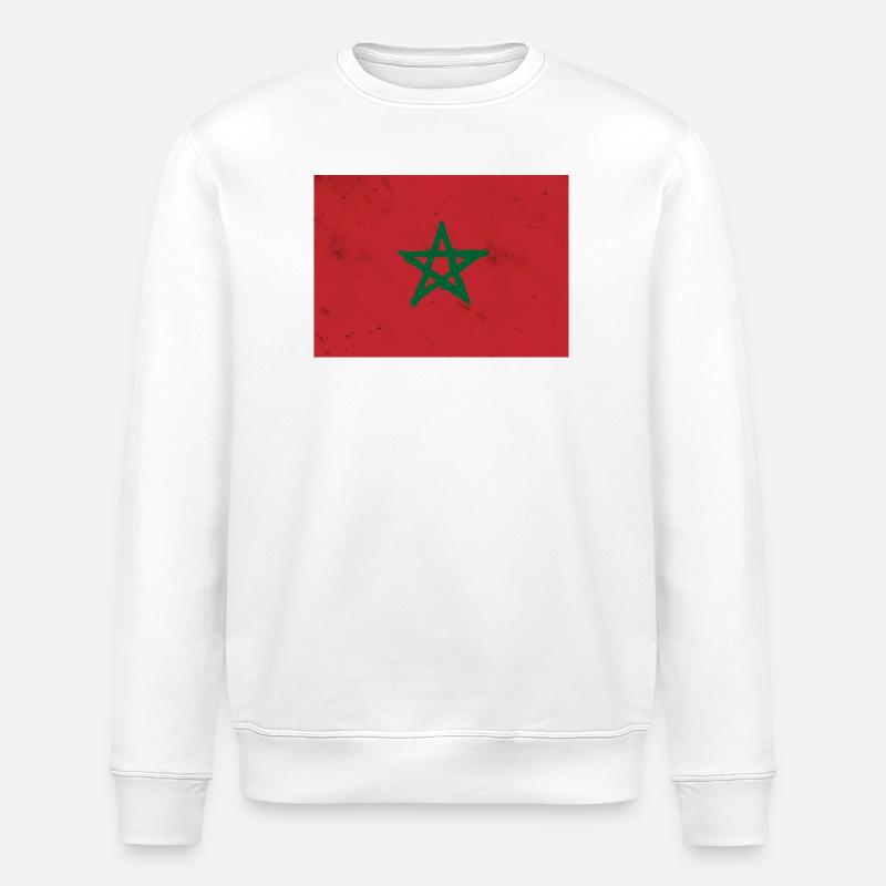Flagge von Marokko - Stanley/Stella Unisex Bio-Sweatshirt ROLLER - Weiß