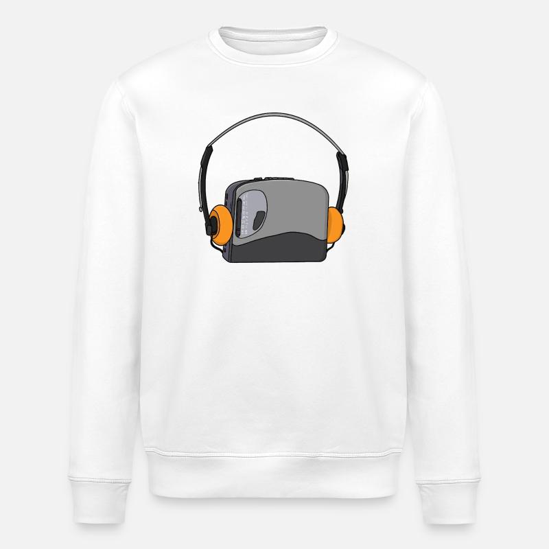 Cooler tragbarer Kassetten-Audio-Player - Stanley/Stella Unisex Bio-Sweatshirt ROLLER - Weiß