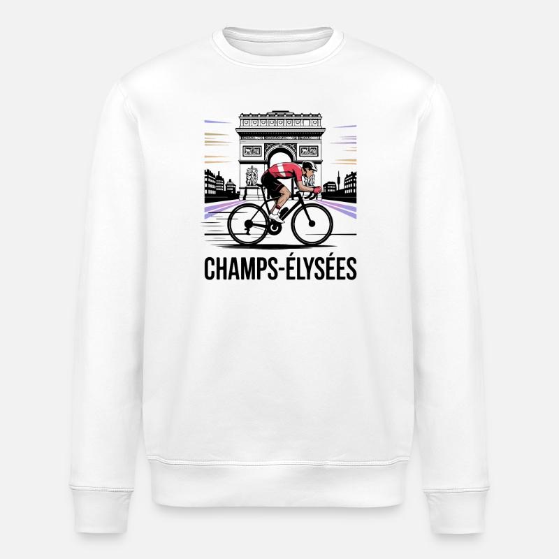 Sprint final aux Champs-Élysées - Cyclisme - Sweat bio ROLLER Stanley/Stella Unisexe - blanc