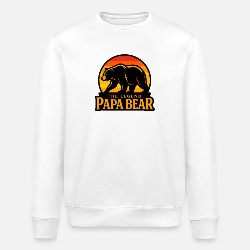 The Legend Papa Bear sunset - Sweat bio ROLLER Stanley/Stella Unisexe - blanc