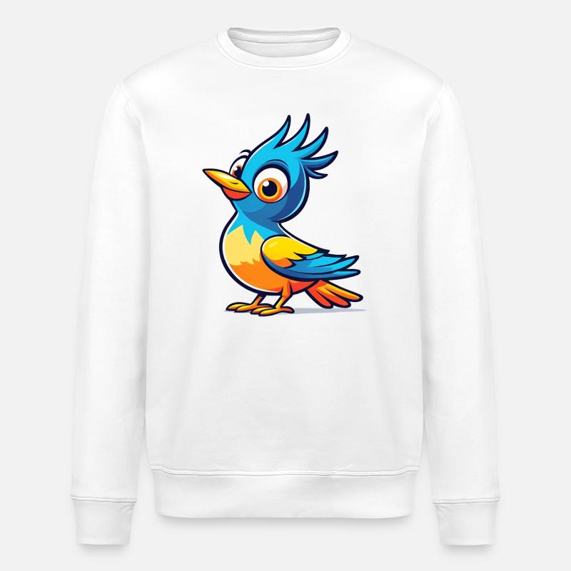 Oiseau bleu - Sweat bio ROLLER Stanley/Stella Unisexe - blanc