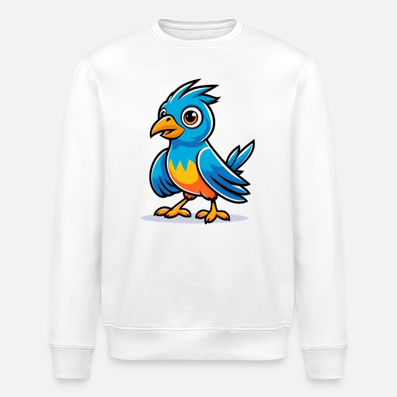 Oiseau bleu - Sweat bio ROLLER Stanley/Stella Unisexe - blanc