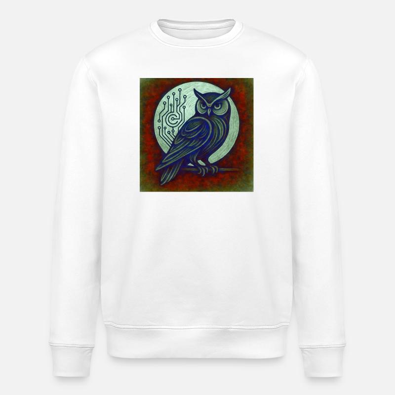 Dkital Eule - Stanley/Stella Unisex Bio-Sweatshirt ROLLER - Weiß