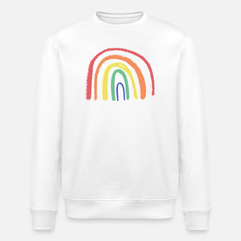 Skurriler Regenbogen-Pinselbogen - Stanley/Stella Unisex Bio-Sweatshirt ROLLER - Weiß