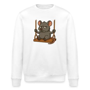 Mürrische Maus Ratte Schaukeln Genervt Angry - Stanley/Stella Unisex Bio-Sweatshirt ROLLER - Weiß - Vorne - Nik (191cm)
