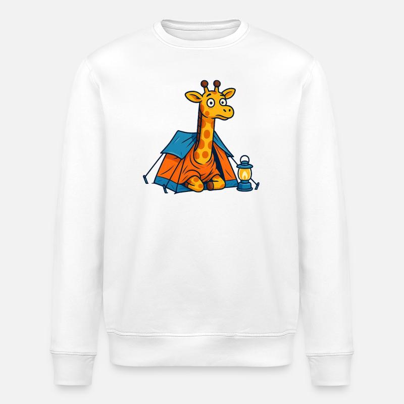 dessin animé girafe camping design - Sweat bio ROLLER Stanley/Stella Unisexe - blanc